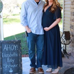 Pink Blush Maternity Navy Blue Maternity Dress